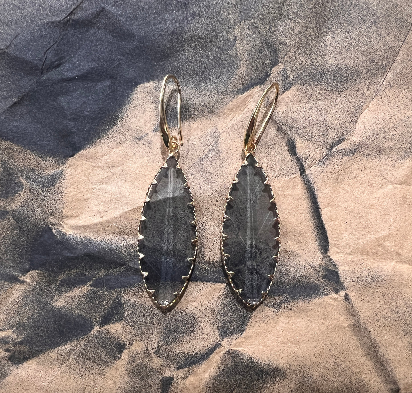 AP/ PENDIENTE CRISTAL HOJA