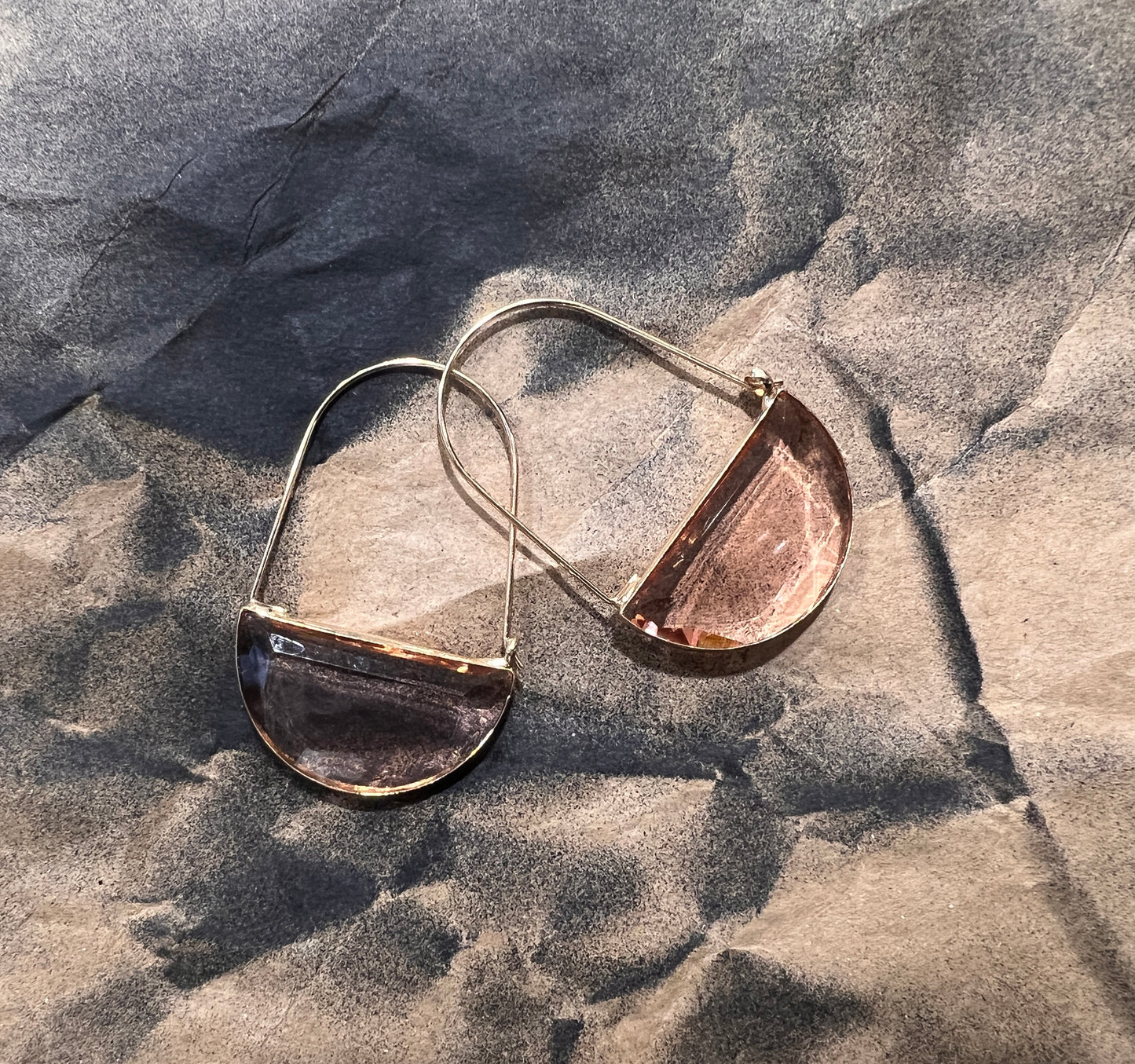 AP/ PENDIENTE CRISTAL SEMICÍRCULO