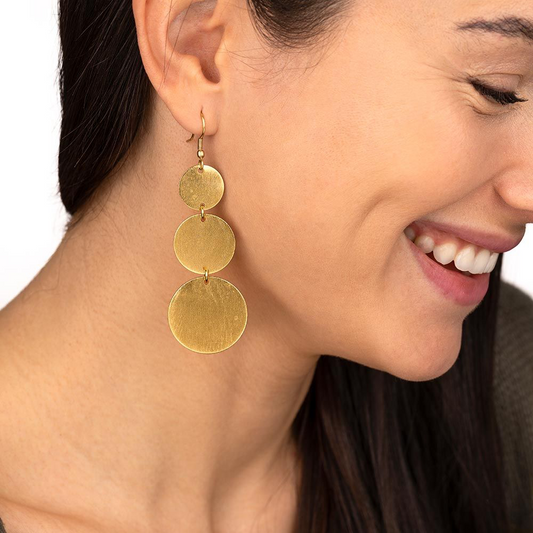 VESTOPAZZO Pendientes CON TRES CÍRCULOS DD16100s
