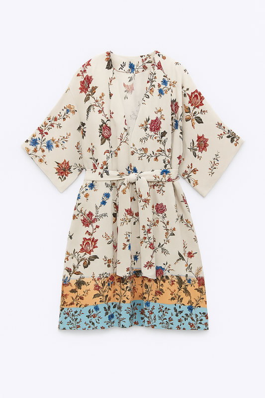 AMELIA KIMONO DE SATÉN ESTAMPADO