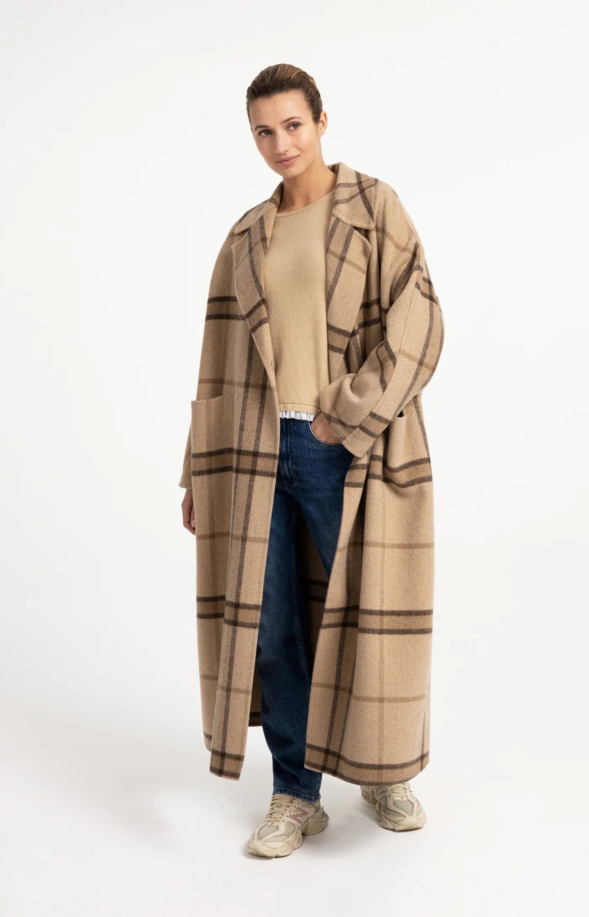 YAYA ABRIGO LARGO OVERSIZE DE CUADROS 02 011027