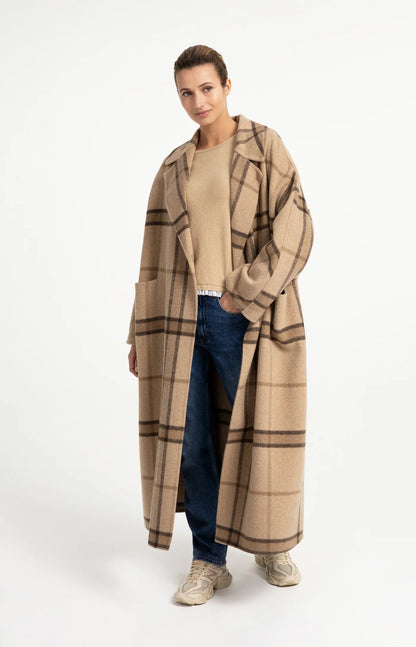 YAYA ABRIGO LARGO OVERSIZE DE CUADROS 02 011027