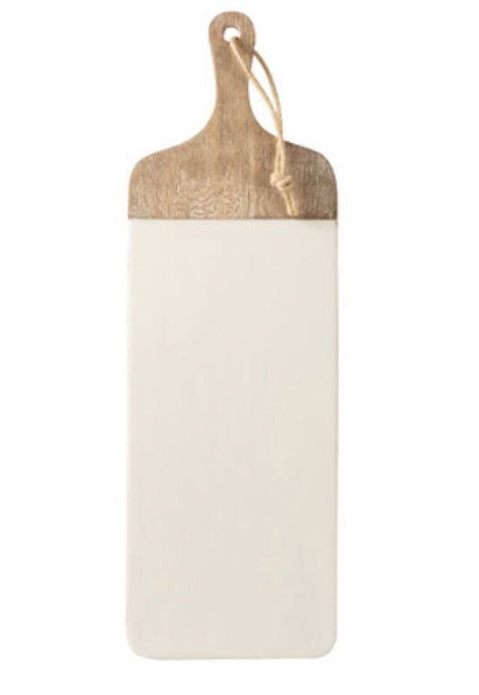 Tabla de color blanco con mango de madera ( 58.5x19x1.5cm))