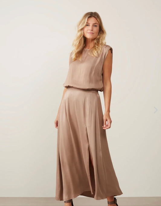 Falda-brown satin