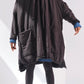 Abrigo( Mujer) -negro largo con capucha